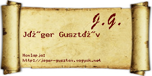 Jáger Gusztáv névjegykártya