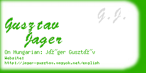 gusztav jager business card